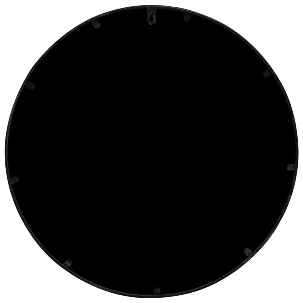 vidaXL Ogledalo črno 60x3 cm železno okroglo za notranjo uporabo