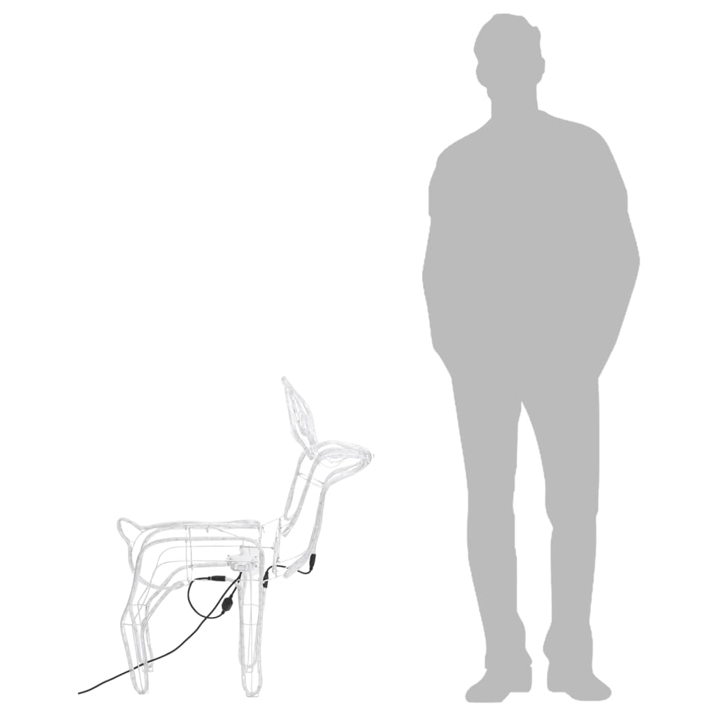 vidaXL Figura severni jelen z gibljivo glavo toplo bel 76x42x87 cm