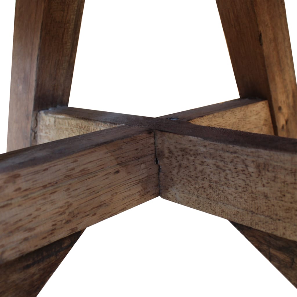 vidaXL Klubska mizica iz trdnega predelanega lesa 60x45 cm bela