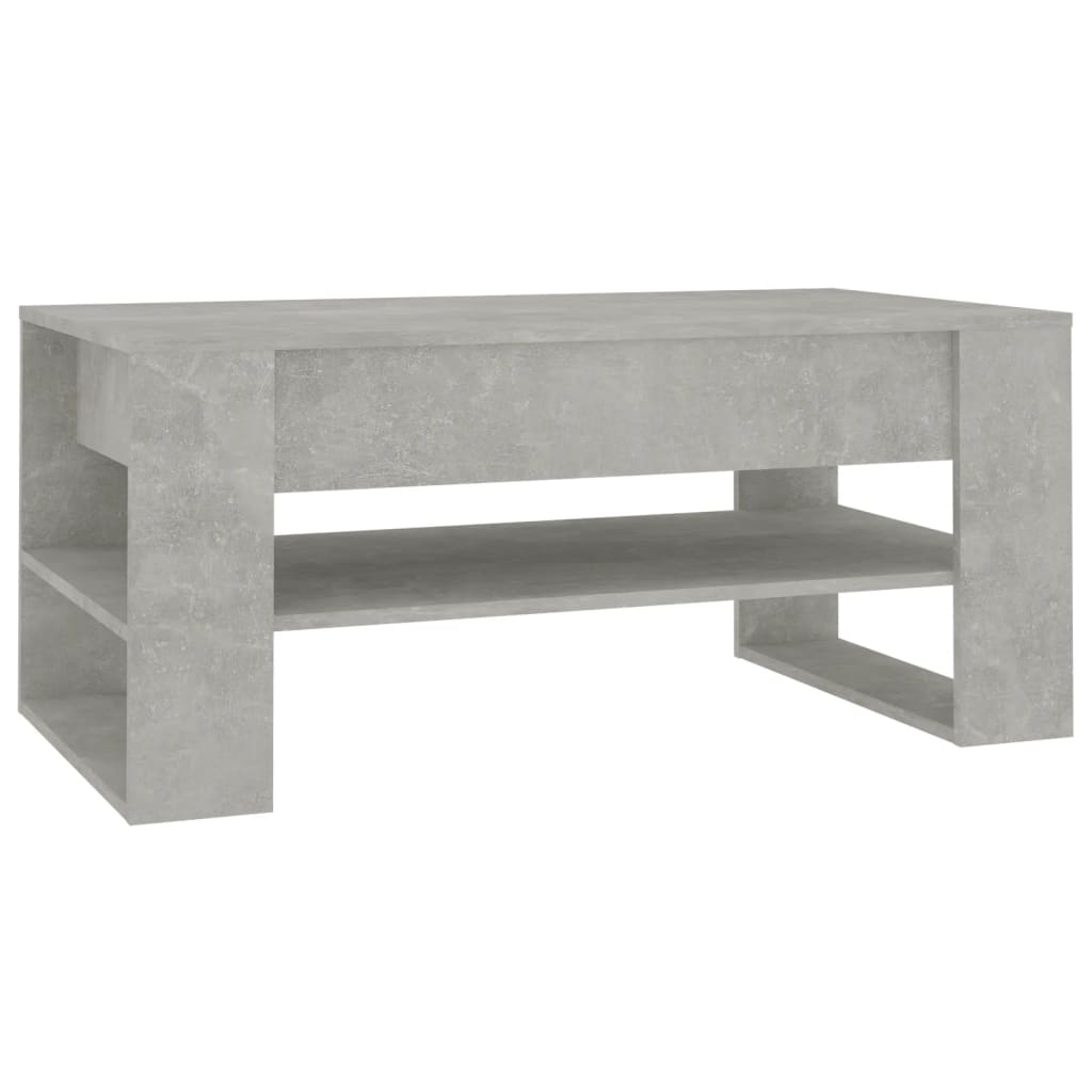 vidaXL Klubska mizica betonsko siva 102x55x45 cm konstruiran les