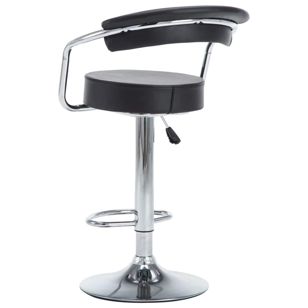 vidaXL Vrtljivi barski stolčki 2 kosa črno umetno usnje