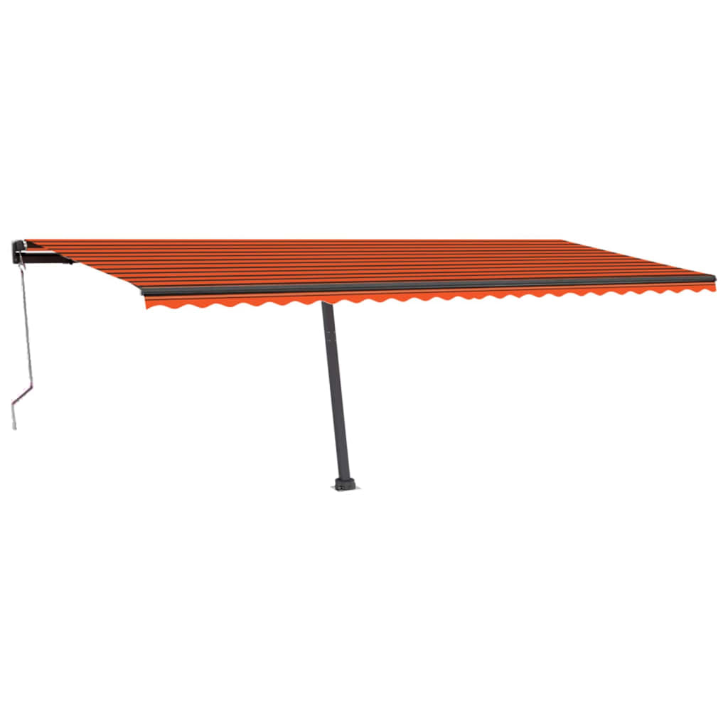 vidaXL Avtomatska tenda LED + senzor 600x300 cm oranžna/rjava