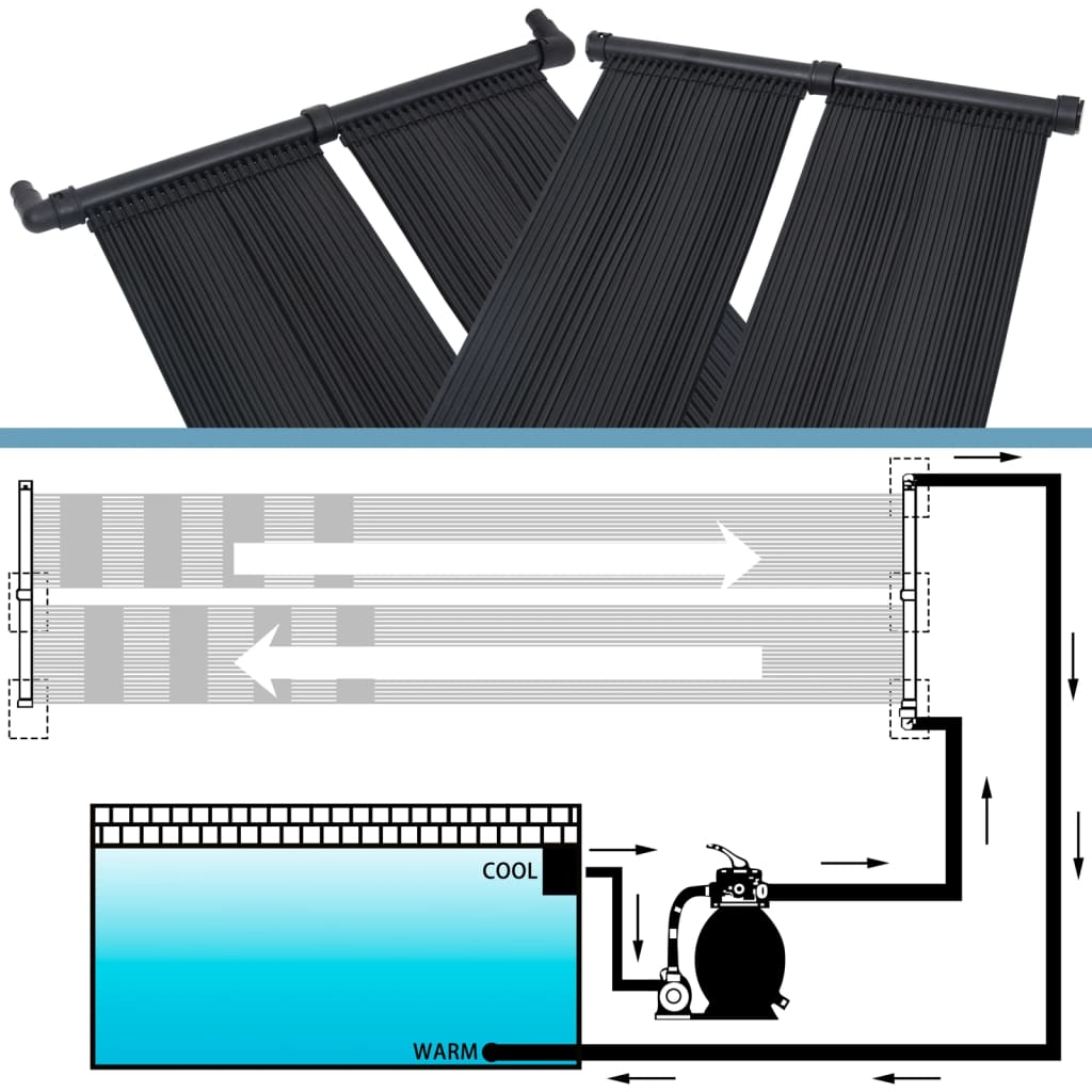 vidaXL Solarni grelni panel za bazen 6 kosov 80x310 cm