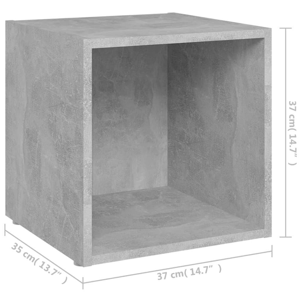 vidaXL TV omarica betonsko siva 37x35x37 cm iverna plošča
