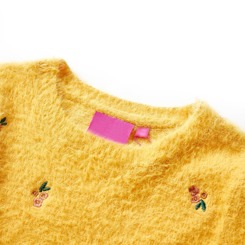 Otroški pulover pleten oker 92