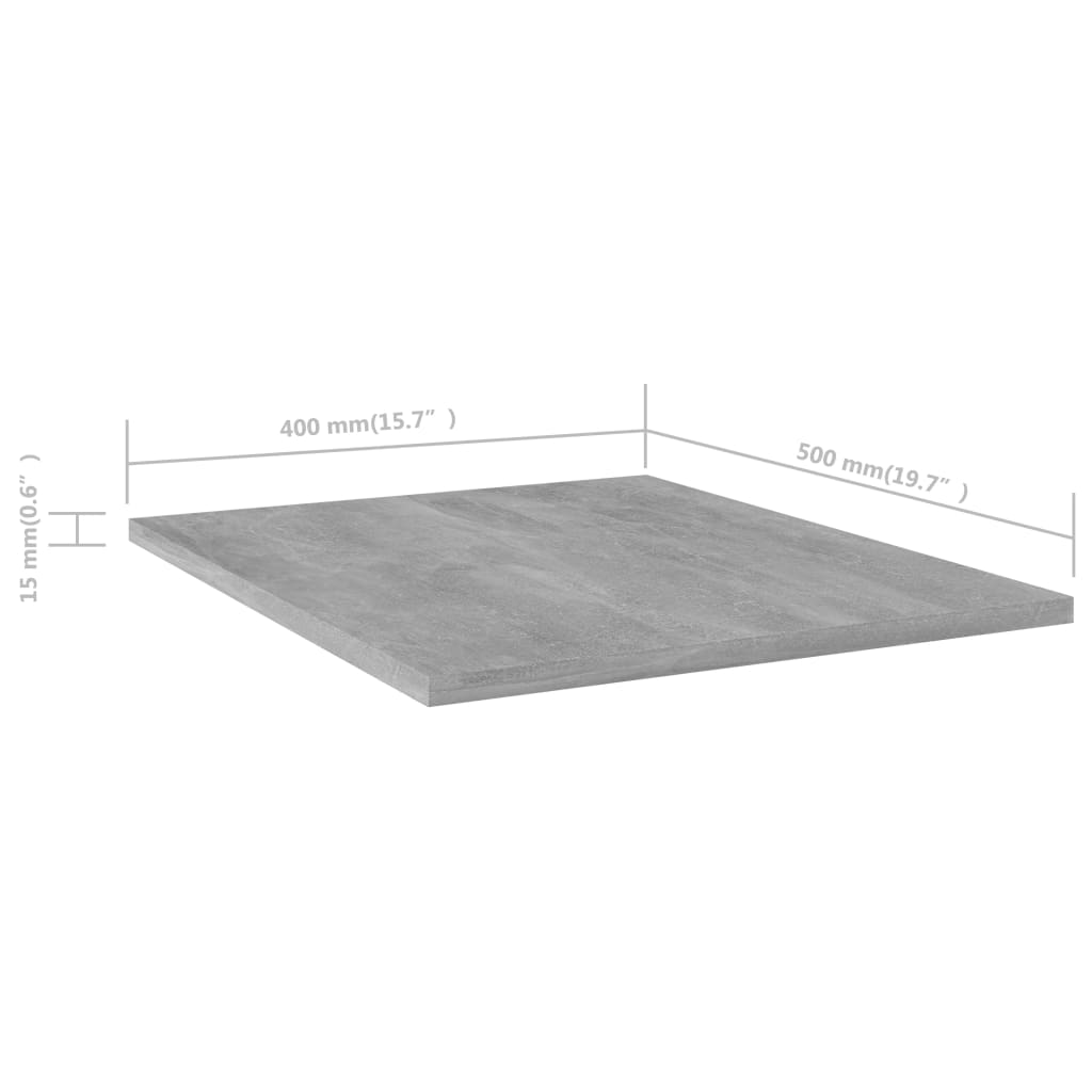 vidaXL Dodatne police za omaro 4 kosi betonsko sive 40x50x1,5 cm