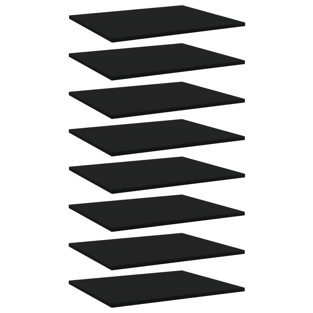 vidaXL Dodatne police za omaro 8 kosov črne 60x50x1,5 cm iverna plošča