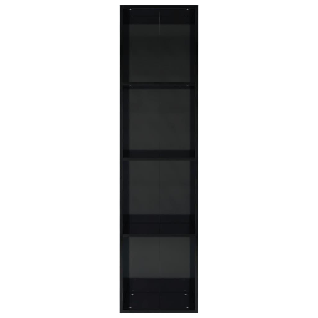 vidaXL Knjižna / TV omara visok sijaj črna 36x30x143 cm iverna plošča