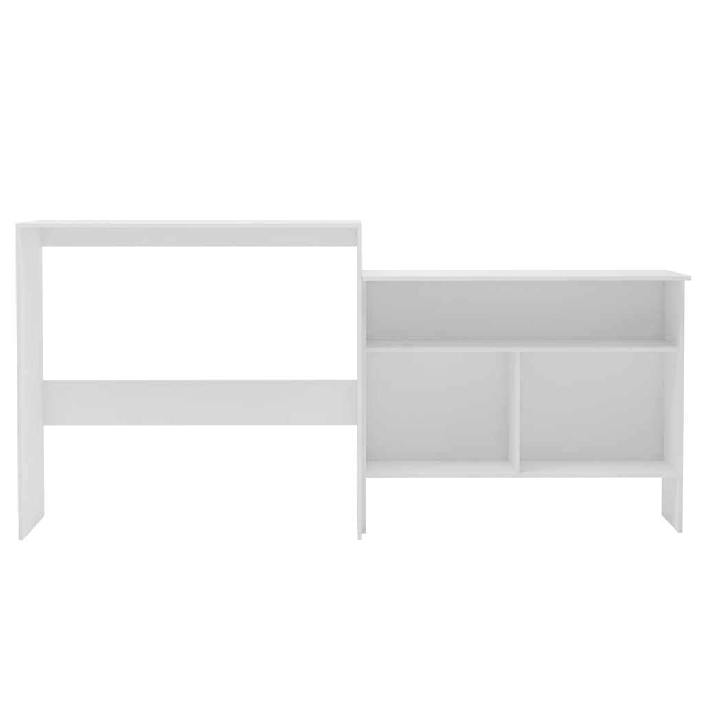 vidaXL Barska miza z 2 površinama 130x40x120 cm bela