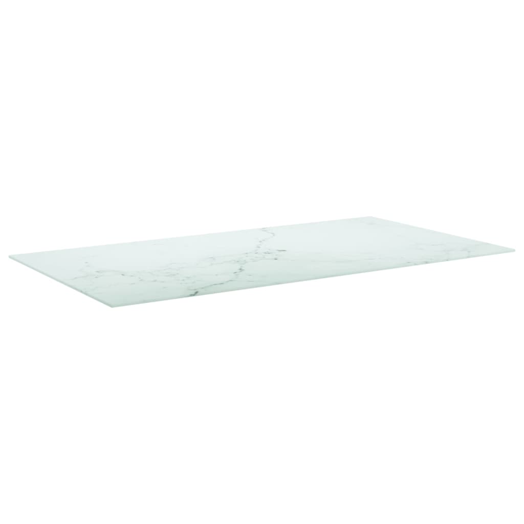 vidaXL Mizna plošča bela 120x65 cm 8 mm kaljeno steklo z marmorjem