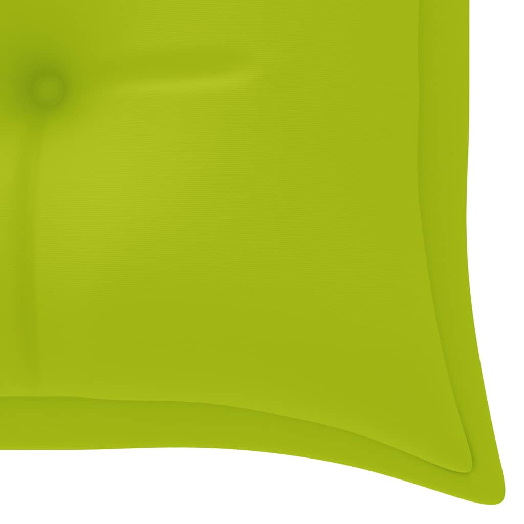 vidaXL Klop Batavia s svetlo zeleno blazino 150 cm trdna tikovina