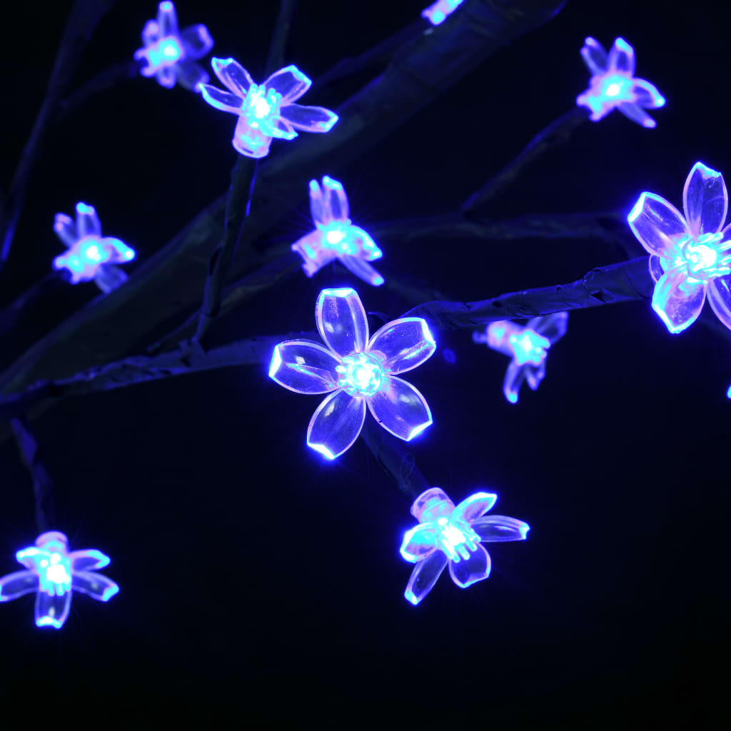 vidaXL Božično drevesce 120 LED lučk modri češnjevi cvetovi 150 cm