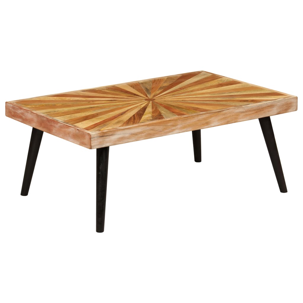 vidaXL Klubska mizica iz trdnega mangovega lesa 90x55x36 cm