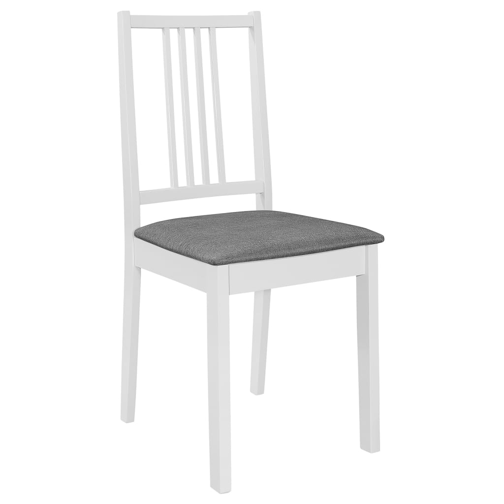 vidaXL Jedilni stoli z blazinami 2 kosa trden les beli