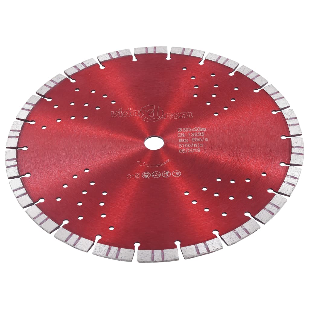vidaXL Diamantni rezalni disk s turbo in luknjami iz jekla 300 mm