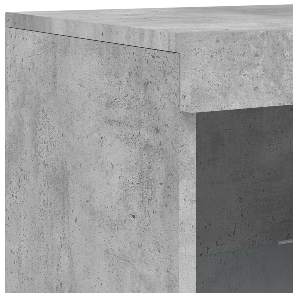 vidaXL Komoda z LED lučkami betonsko siva 41x37x100 cm