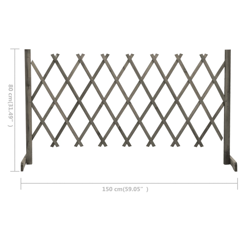 vidaXL Vrtna mrežasta ograja siva 150x80 cm trden les jelke