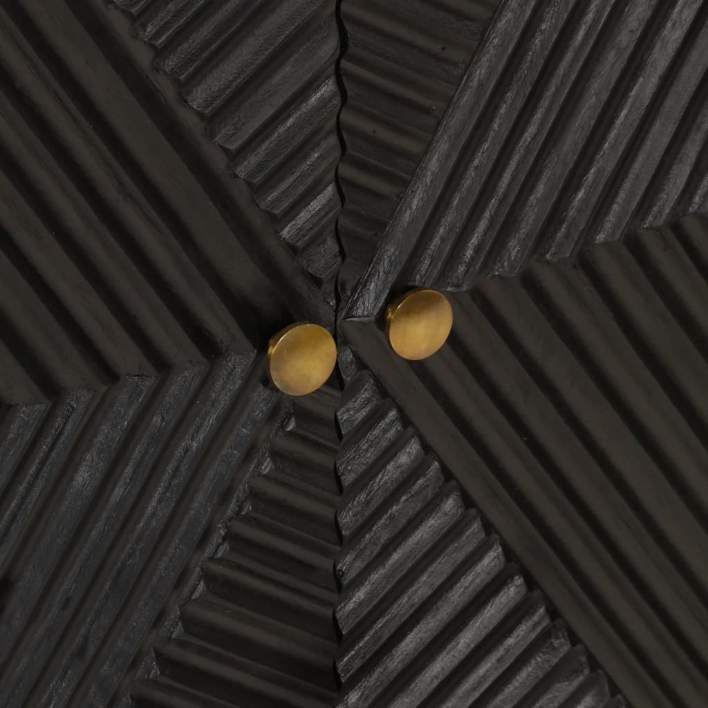 vidaXL Komoda črna 55x30x76 cm trden mangov les in železo