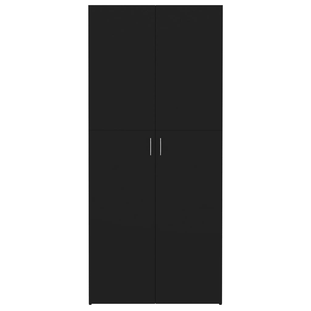 vidaXL Omara za čevlje črna 80x35,5x180 cm iverna plošča