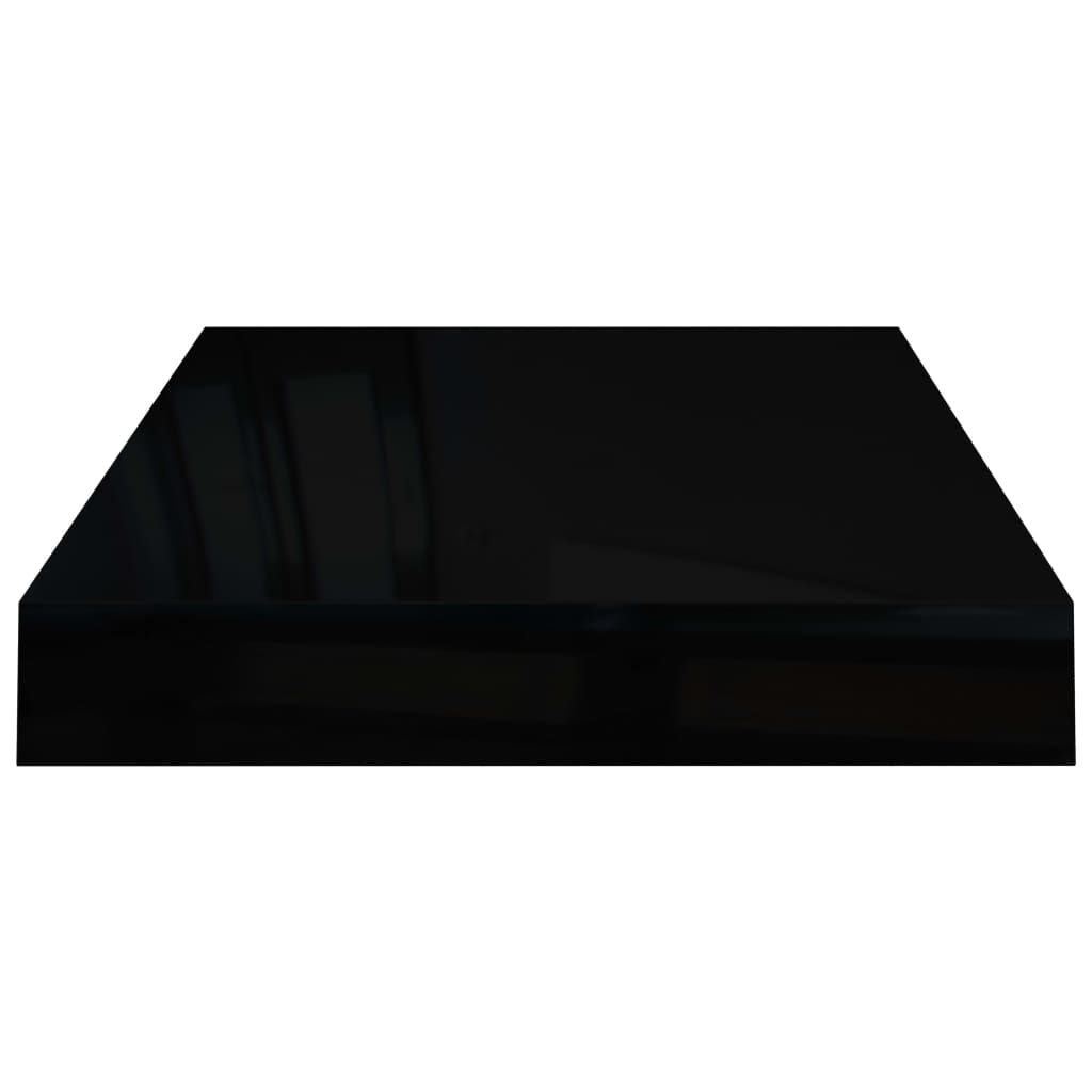vidaXL Lebdeča polica visok sijaj črna 40x23x3,8 cm MDF