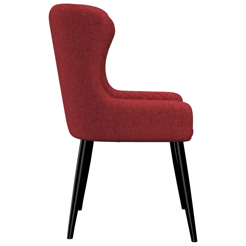 vidaXL Jedilni stoli 2 kosa bordo rdeče blago