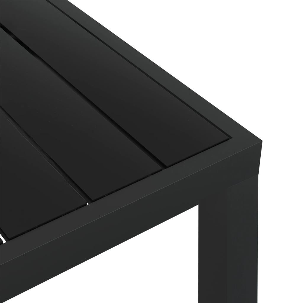 vidaXL Vrtna miza črna 80x80x74 cm aluminij in WPC