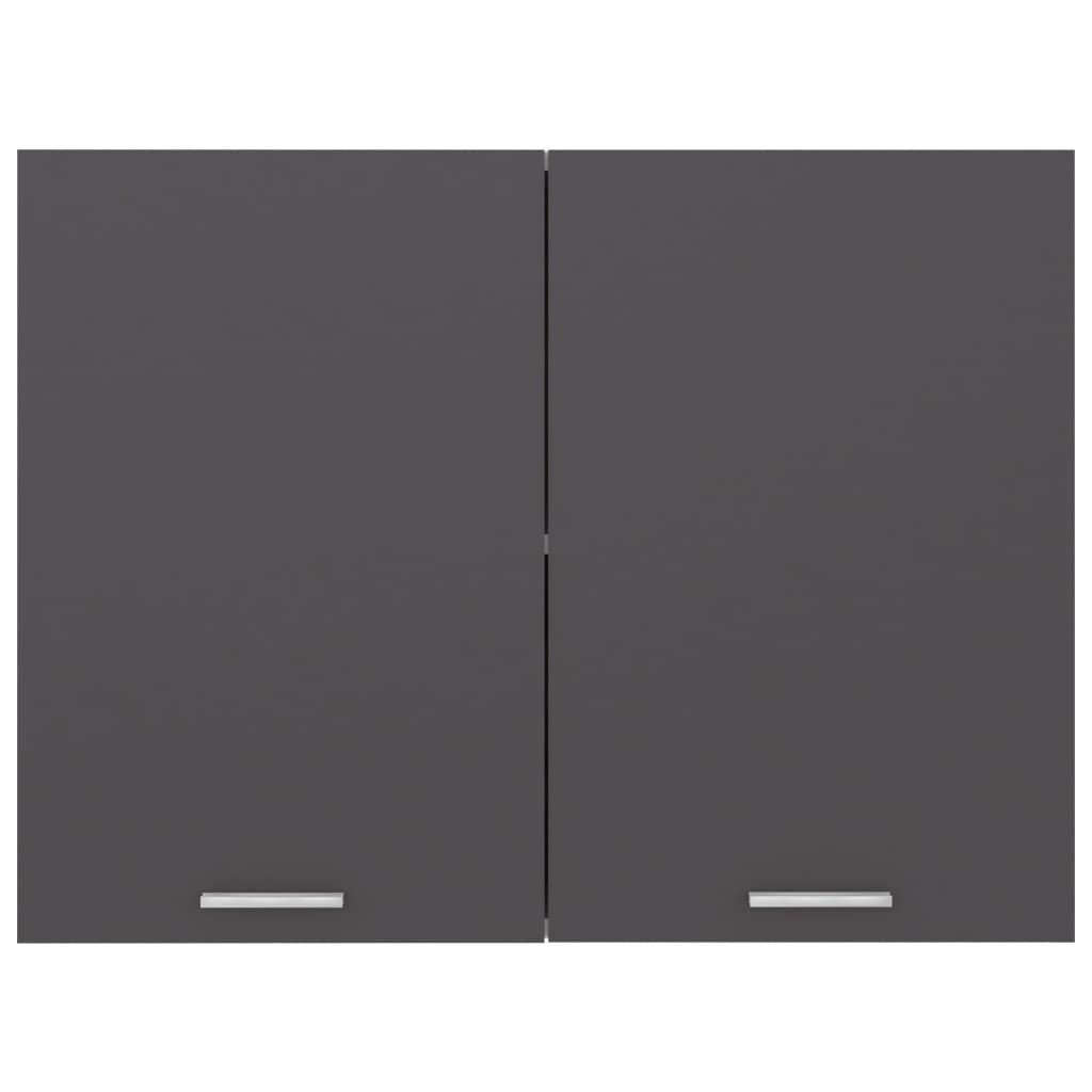 vidaXL Viseča omarica siva 80x31x60 cm iverna plošča