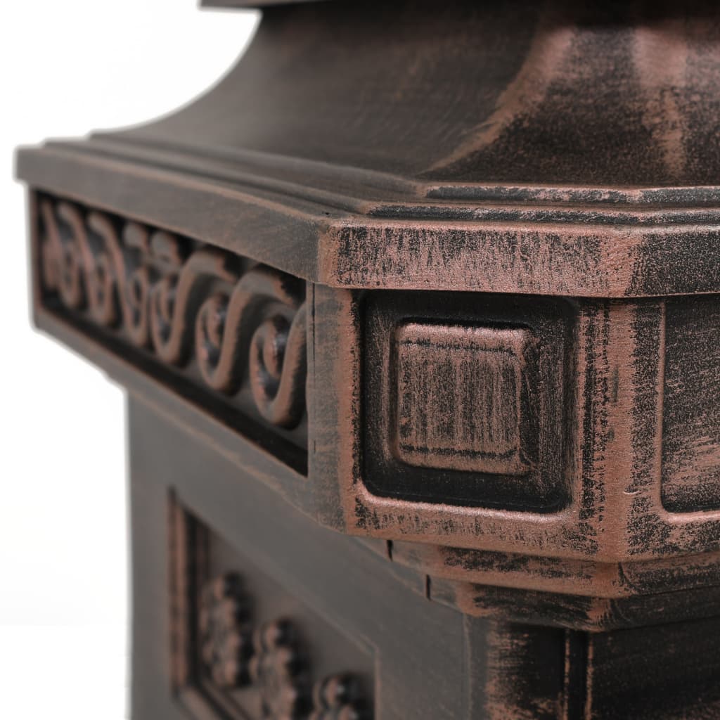 vidaXL Stoječi poštni nabiralnik starinski stil aluminij bronast