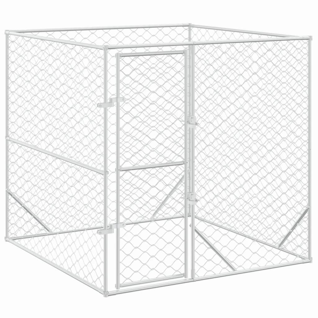 vidaXL Zunanja pasja ograda srebrna 2x2x2 m pocinkano jeklo