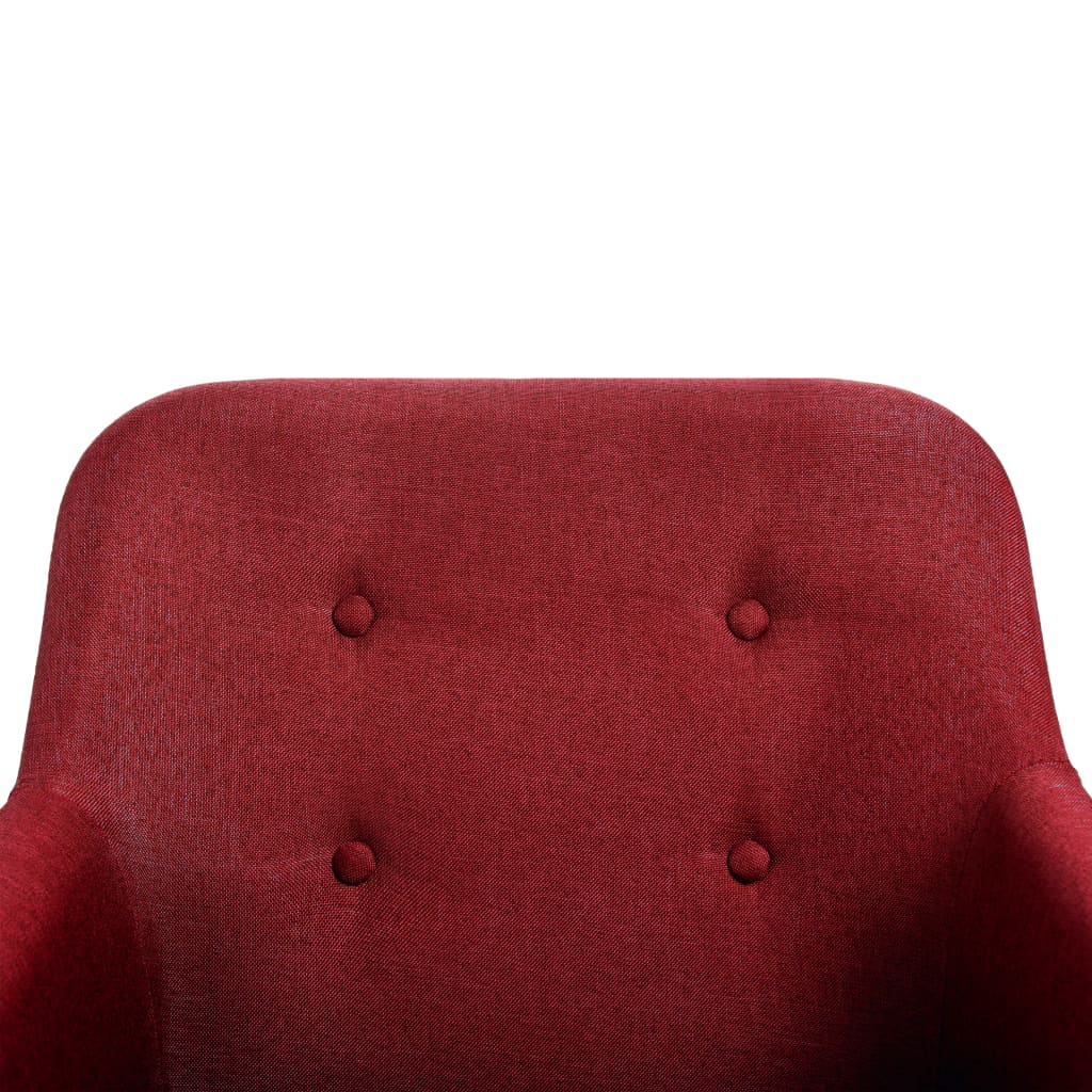 vidaXL Jedilni stoli 2 kosa vinsko rdeče blago in trdna hrastovina