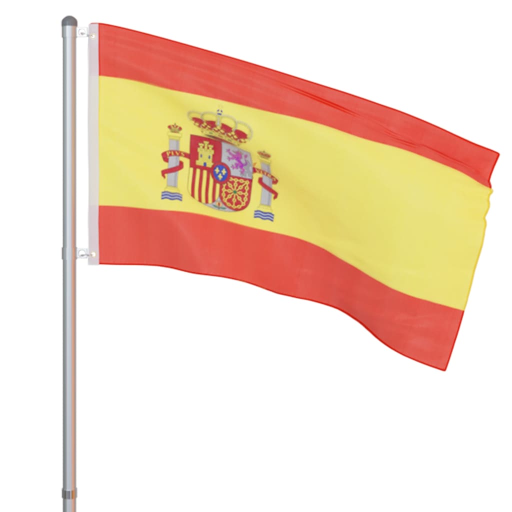 vidaXL Zastava Španije in aluminijast zastavni drog 4 m