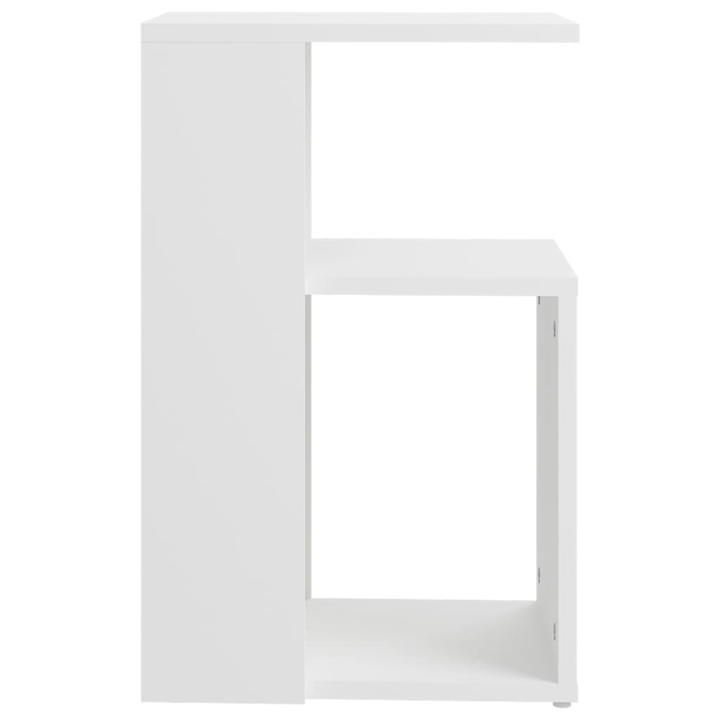 vidaXL Stranska mizica bela 36x30x56 cm iverna plošča