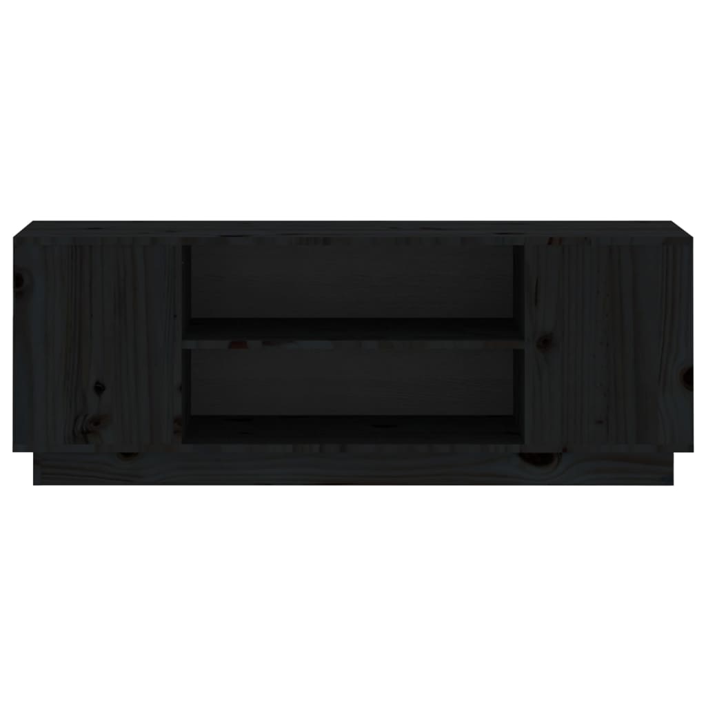 vidaXL TV omarica črna 110x35x40,5 cm trdna borovina