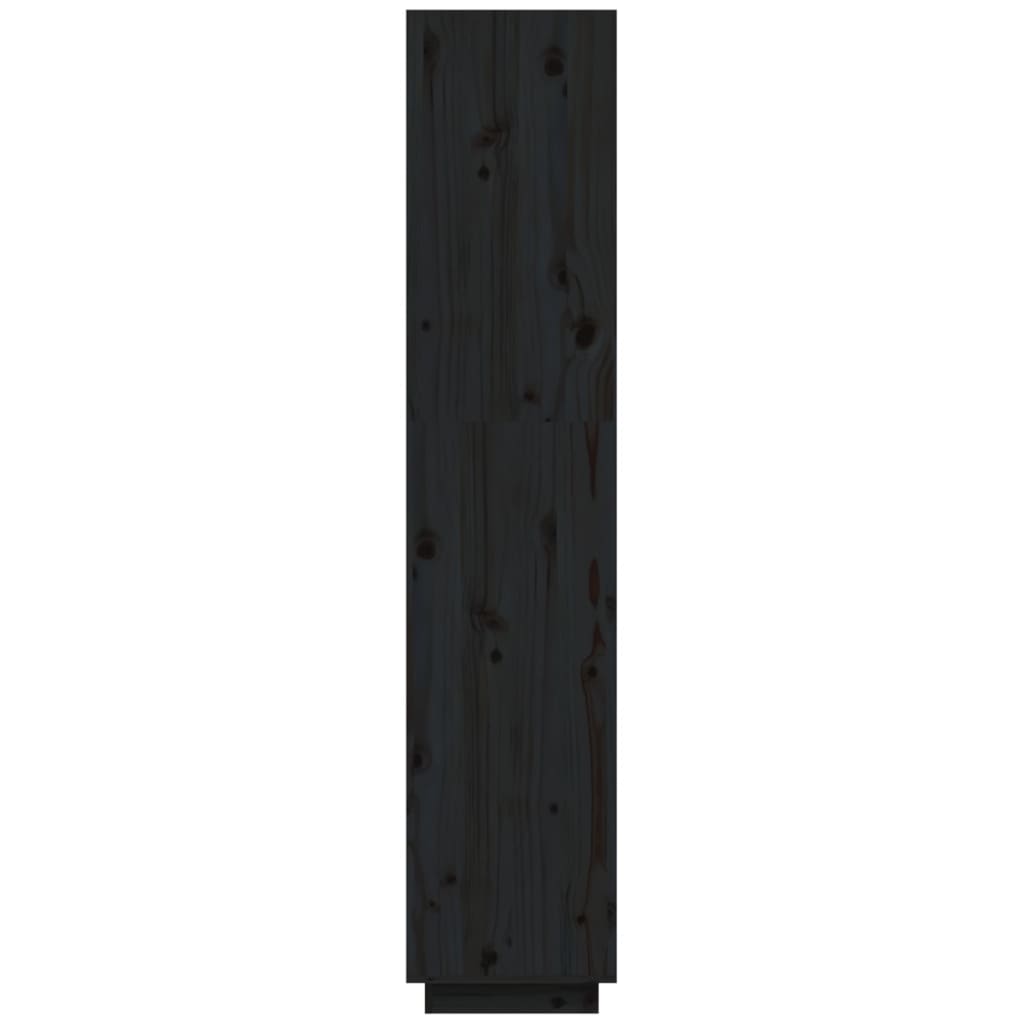 vidaXL Knjižna omara / pregrada črna 40x35x167 cm trdna borovina