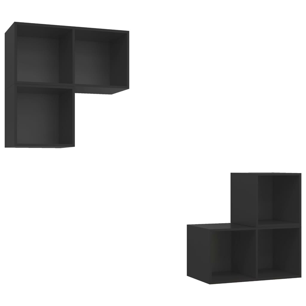 vidaXL Komplet TV omaric 4-delni črna iverna plošča