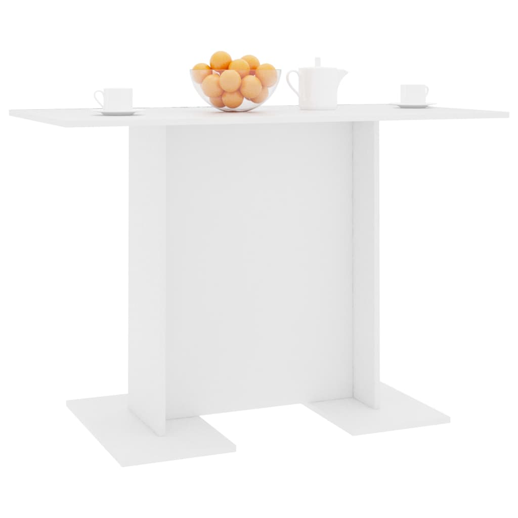vidaXL Jedilna miza bela 110x60x75 cm iverna plošča
