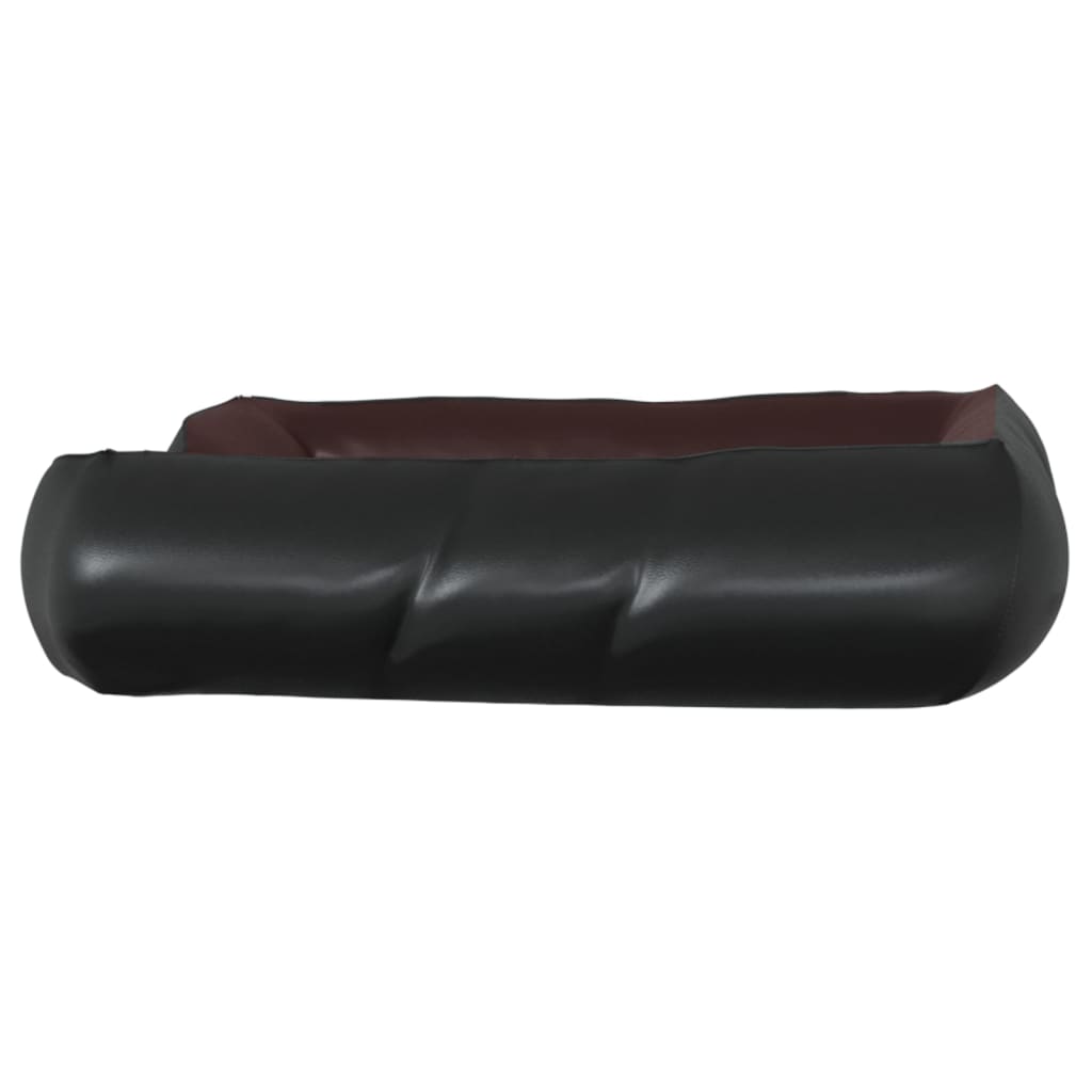 vidaXL Pasja postelja črna in rjava 105x80x25 cm umetno usnje