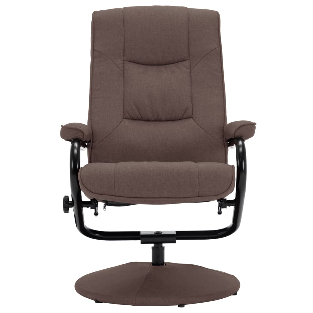 vidaXL Fotelj s stolčkom za noge rjavo blago