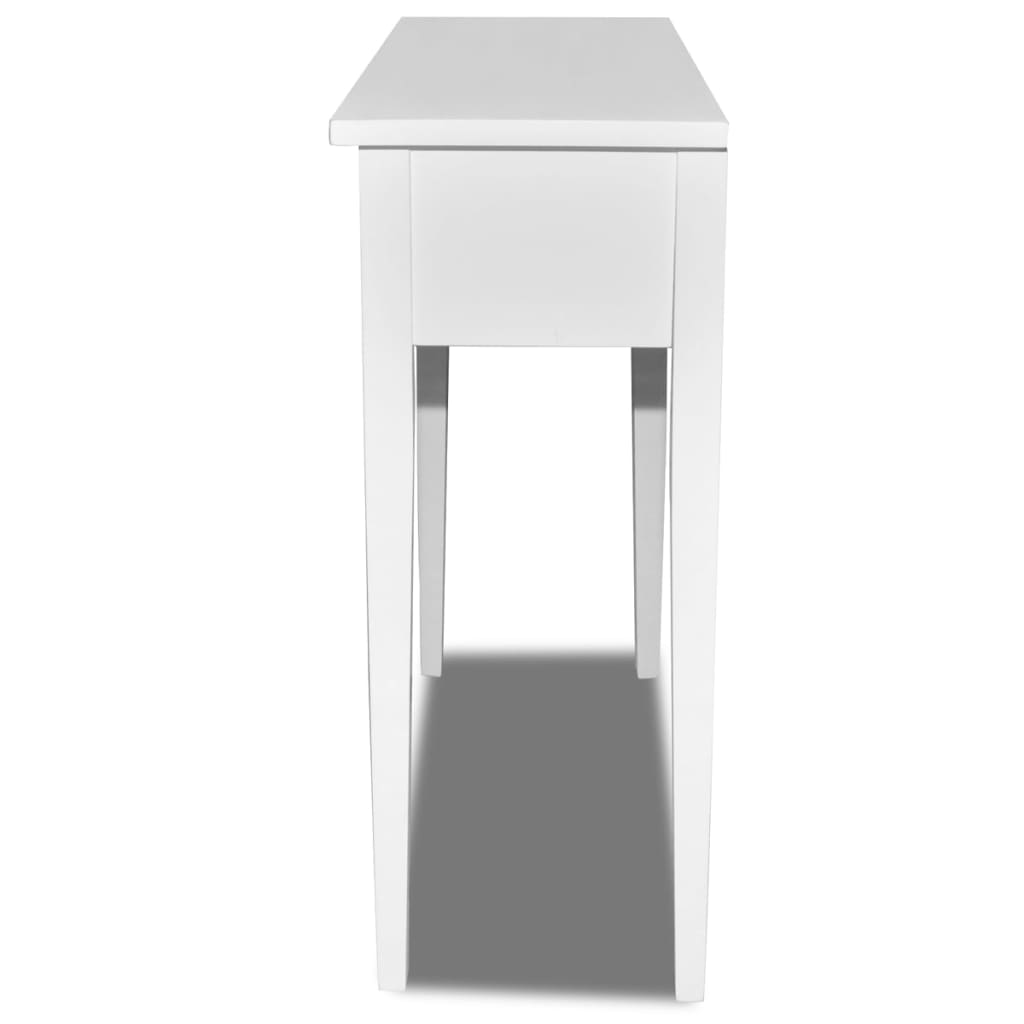 vidaXL Toaletna konzolna mizica z dvema predaloma bele barve