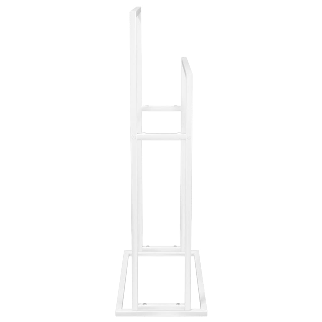 vidaXL Prostostoječe stojalo za brisače belo 48x24x78,5 cm železo