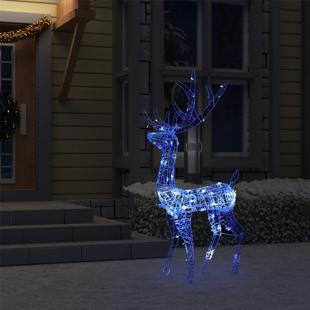 vidaXL Božični severni jelen iz akrila 140 LED lučk 120 cm moder