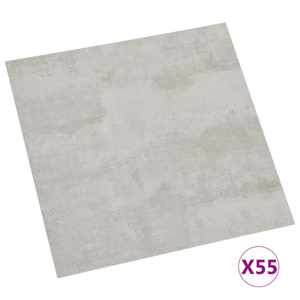 vidaXL Samolepilne talne plošče 55 kosov PVC 5,11 m² svetlo sive