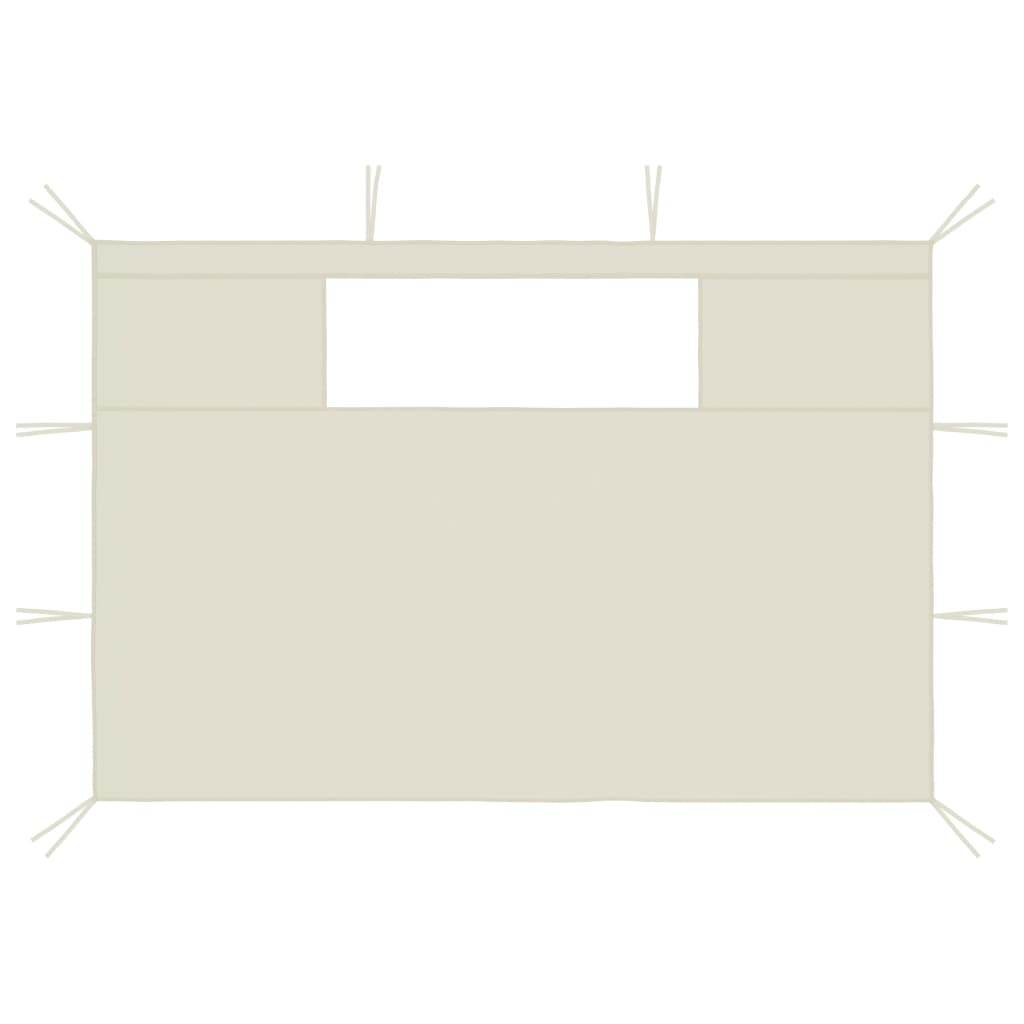 vidaXL Stranice za paviljon z okni 2 kosa 4x2,1 m krem 70 g/m²