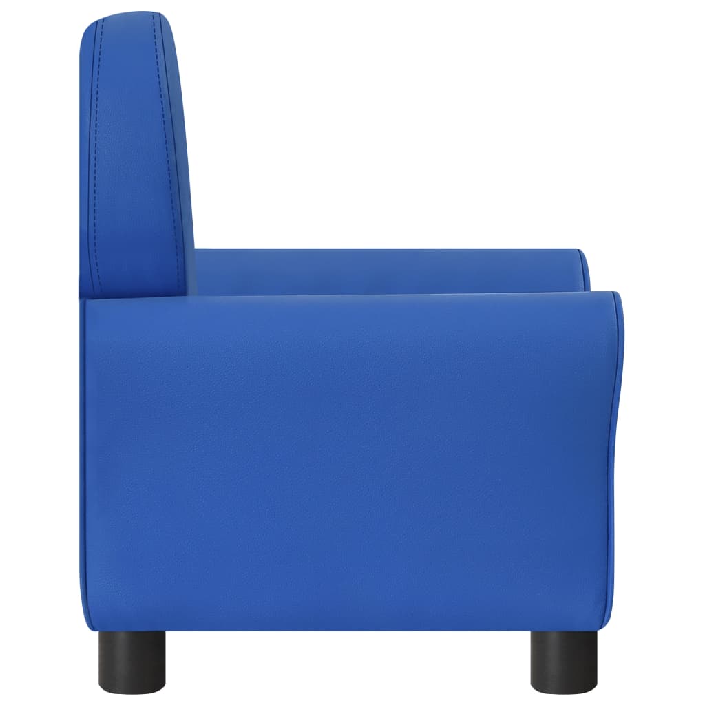 vidaXL Otroški kavč modro umetno usnje