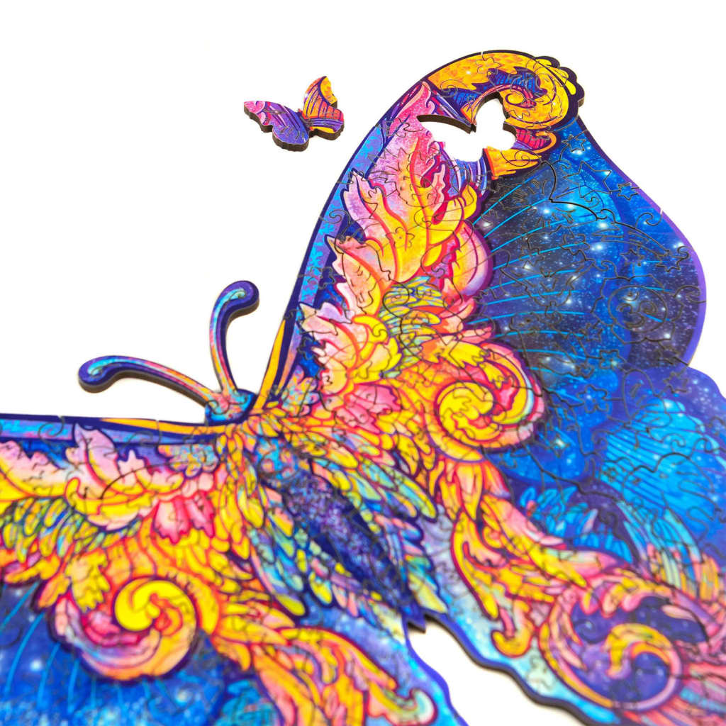 UNIDRAGON Lesena sestavljanka 199-delna Intergalaxy Butterfly 32x23 cm