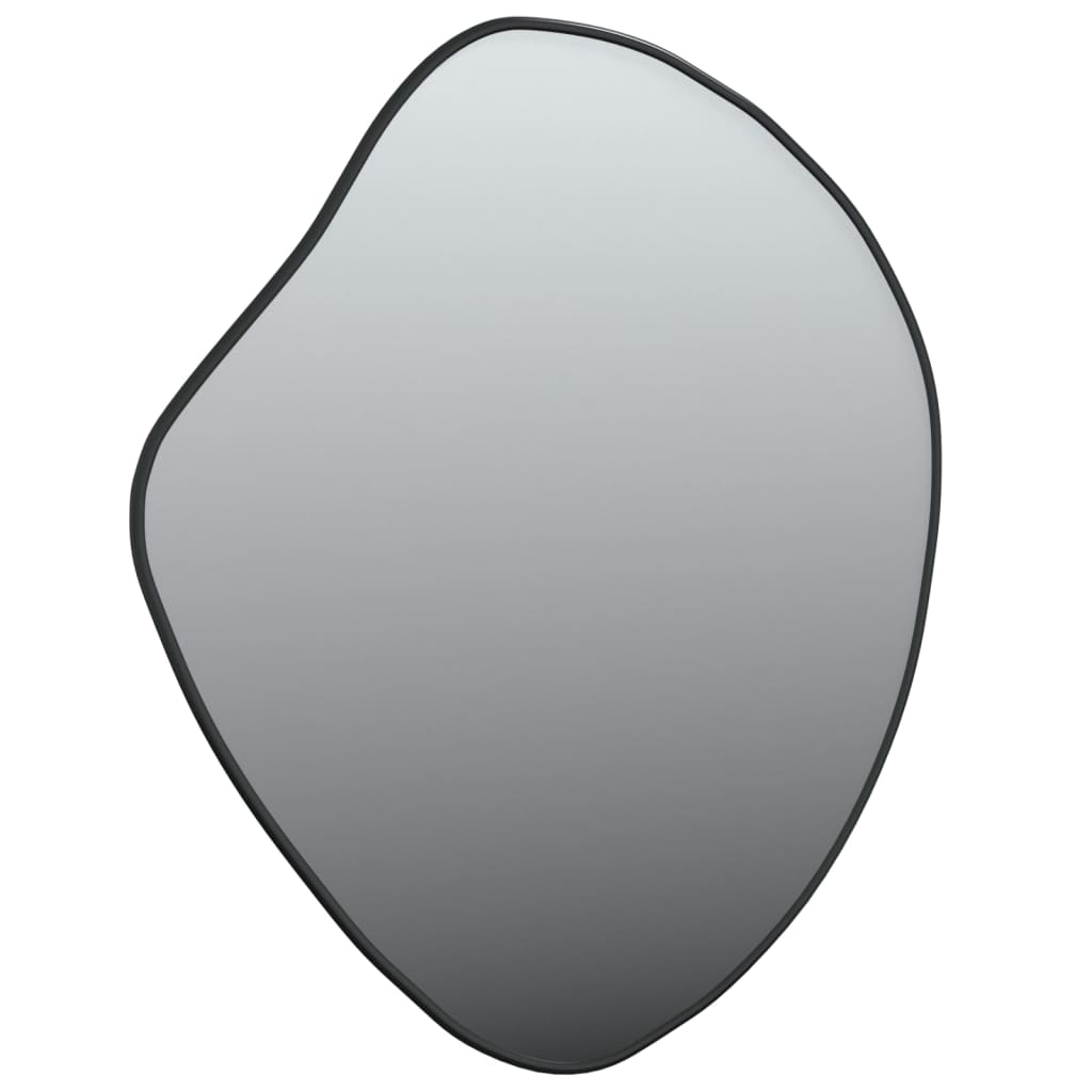 vidaXL Stensko ogledalo črno 60x50 cm