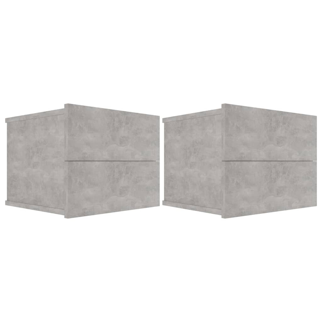 vidaXL Nočne omarice 2 kosa betonsko sive 40x30x30 cm iverna plošča