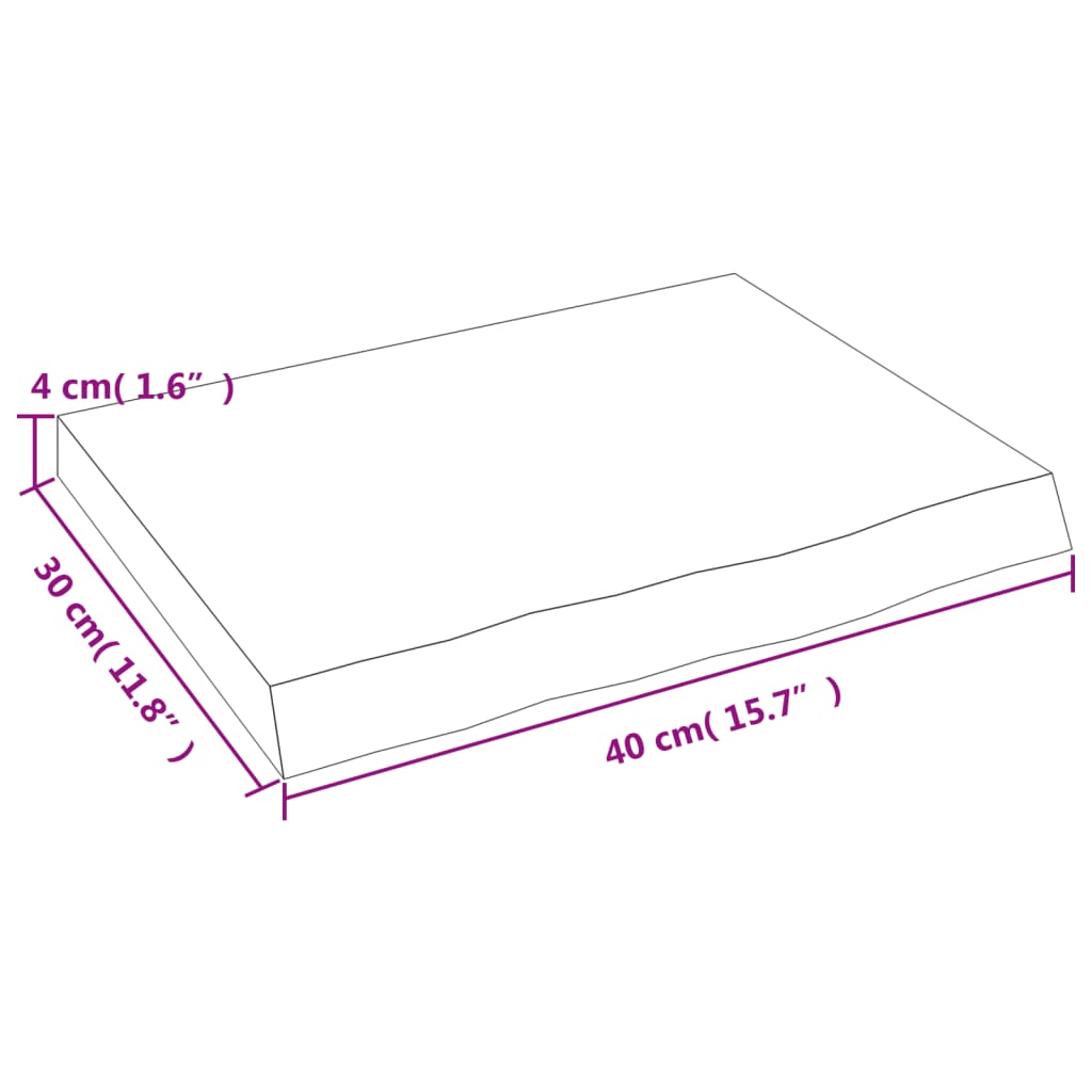 vidaXL Kopalniški pult 40x30x(2-4) cm neobdelan trden les