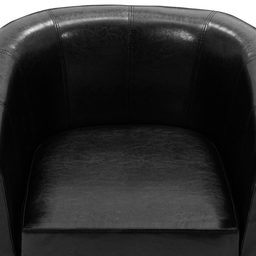 vidaXL Tubast stol iz črnega umetnega usnja