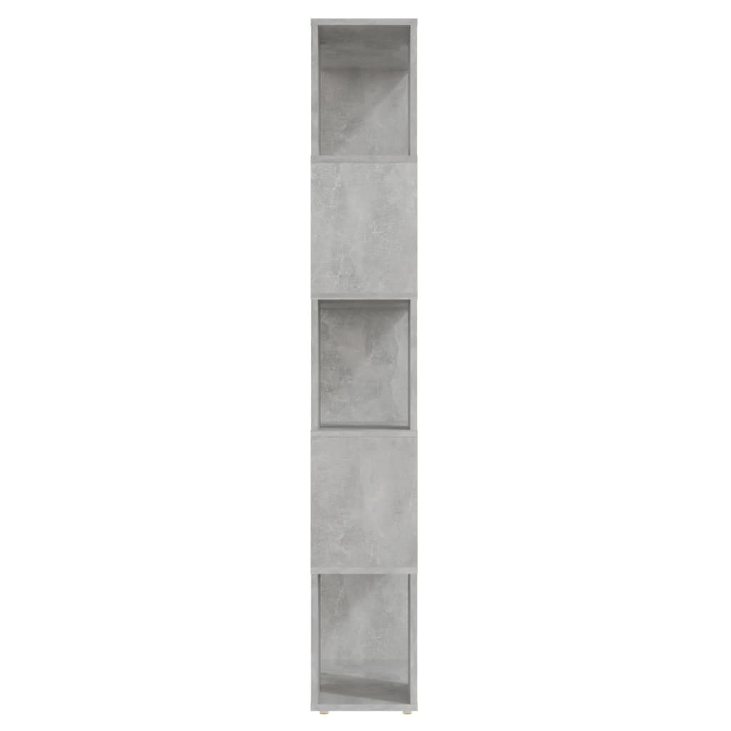 vidaXL Knjižna omara za razdelitev prostora betonsko siva 60x24x155 cm